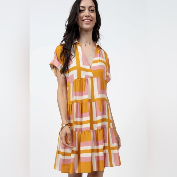 Geo Tiered Dress from Uncle Frank, size S/M - Picture 1 of 8